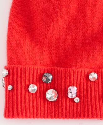 Women's 100% Cashmere Embellished Beanie, Exclusively at Macy's