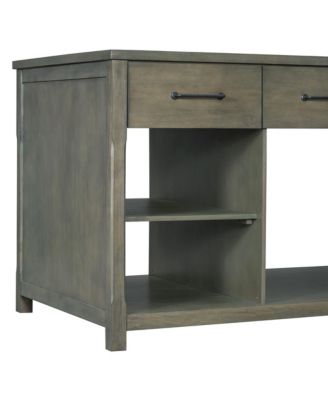 Extendable Kitchen Island Cart w/ Power Outlets & Storage