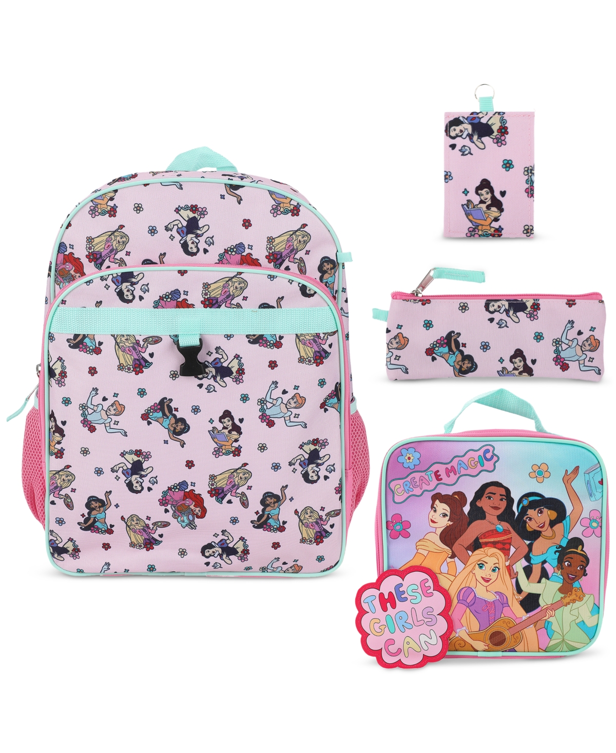 4-Piece Backpack Set - Pink
