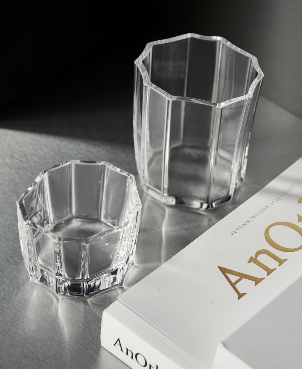 Orrefors Reed Crystal Votive Candle Holder, Small In Transparent