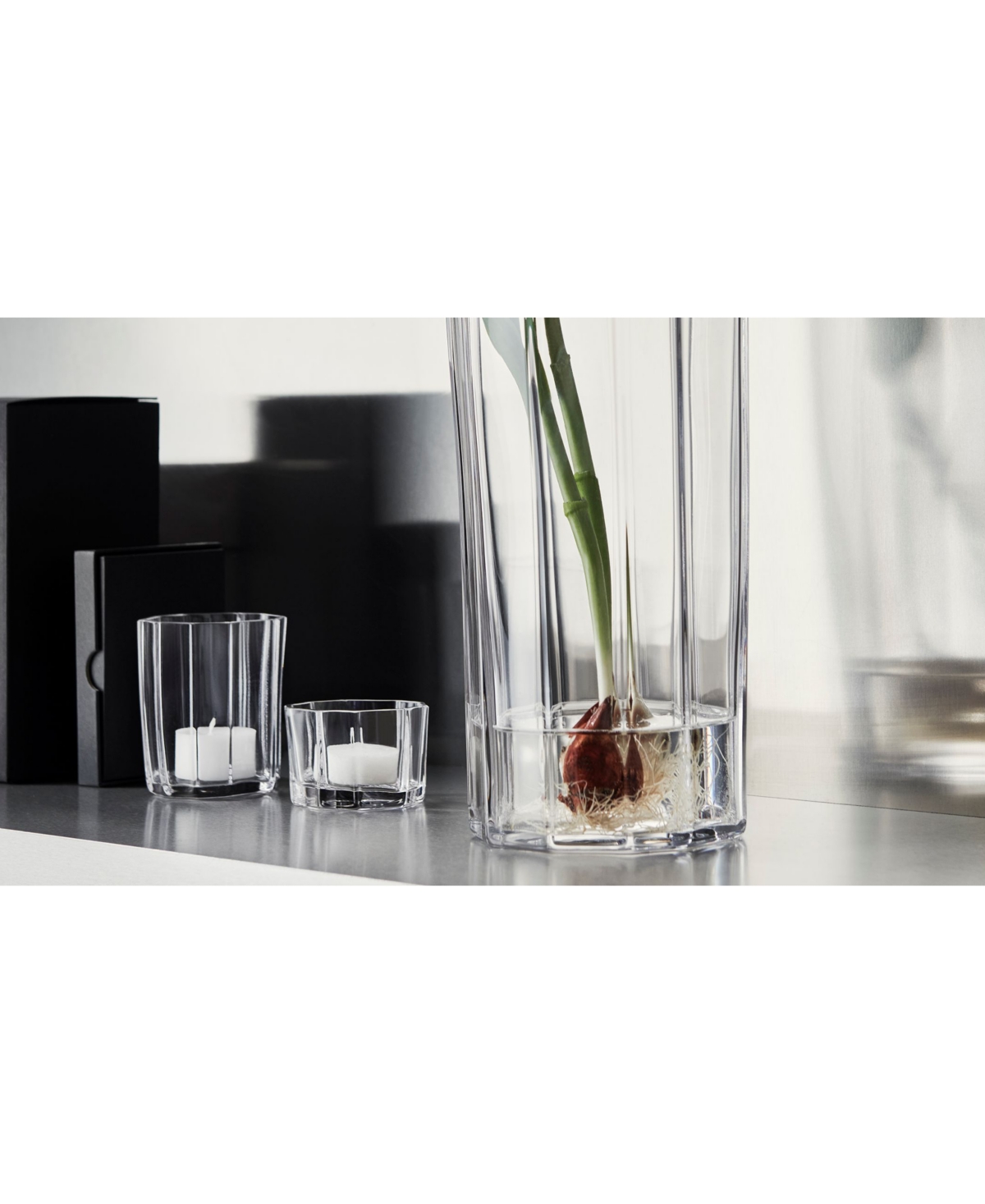 Orrefors Reed Crystal Votive Holder, Medium In Transparent