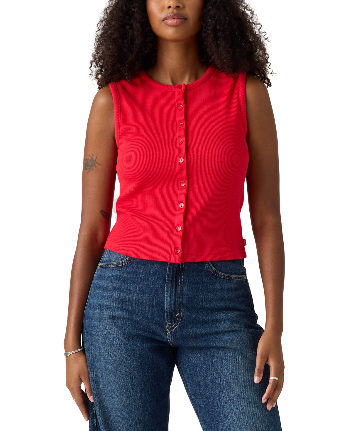 Levi's Women's Rory Sleeveless Button-Up Top - True Red