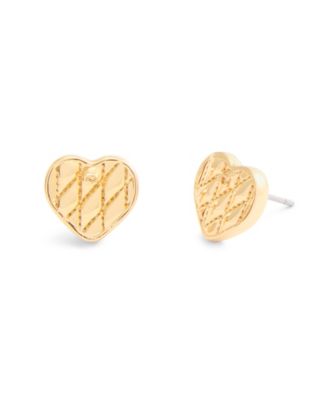 Signature Quilted Heart Bag Stud Earrings