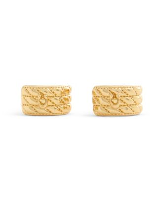 Signature Quilted Heart Huggie Earrings