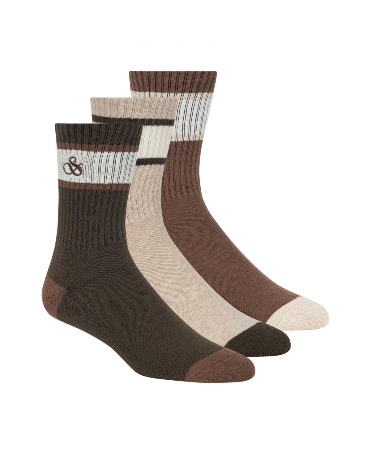 Men's 3-Pack Ribbed Cushion Crew Socks - Green