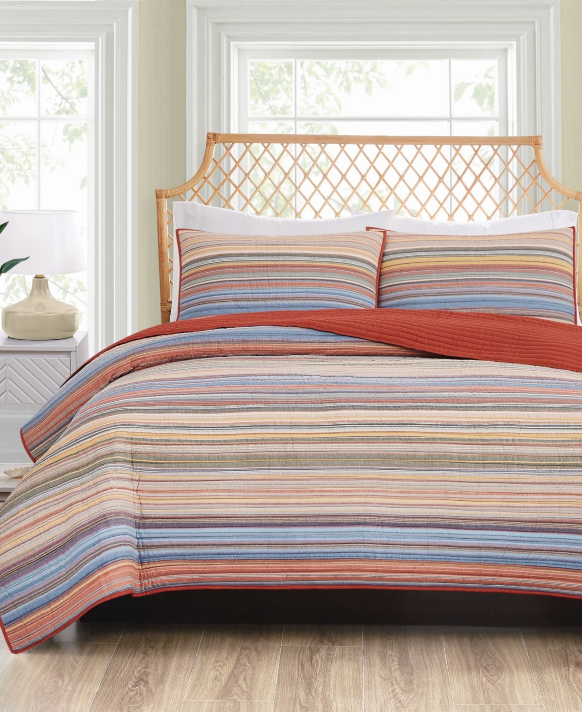 Oceanfront Resort Naples Yarn Dye Stripe 3-pc. Quilt Set, King In Multi
