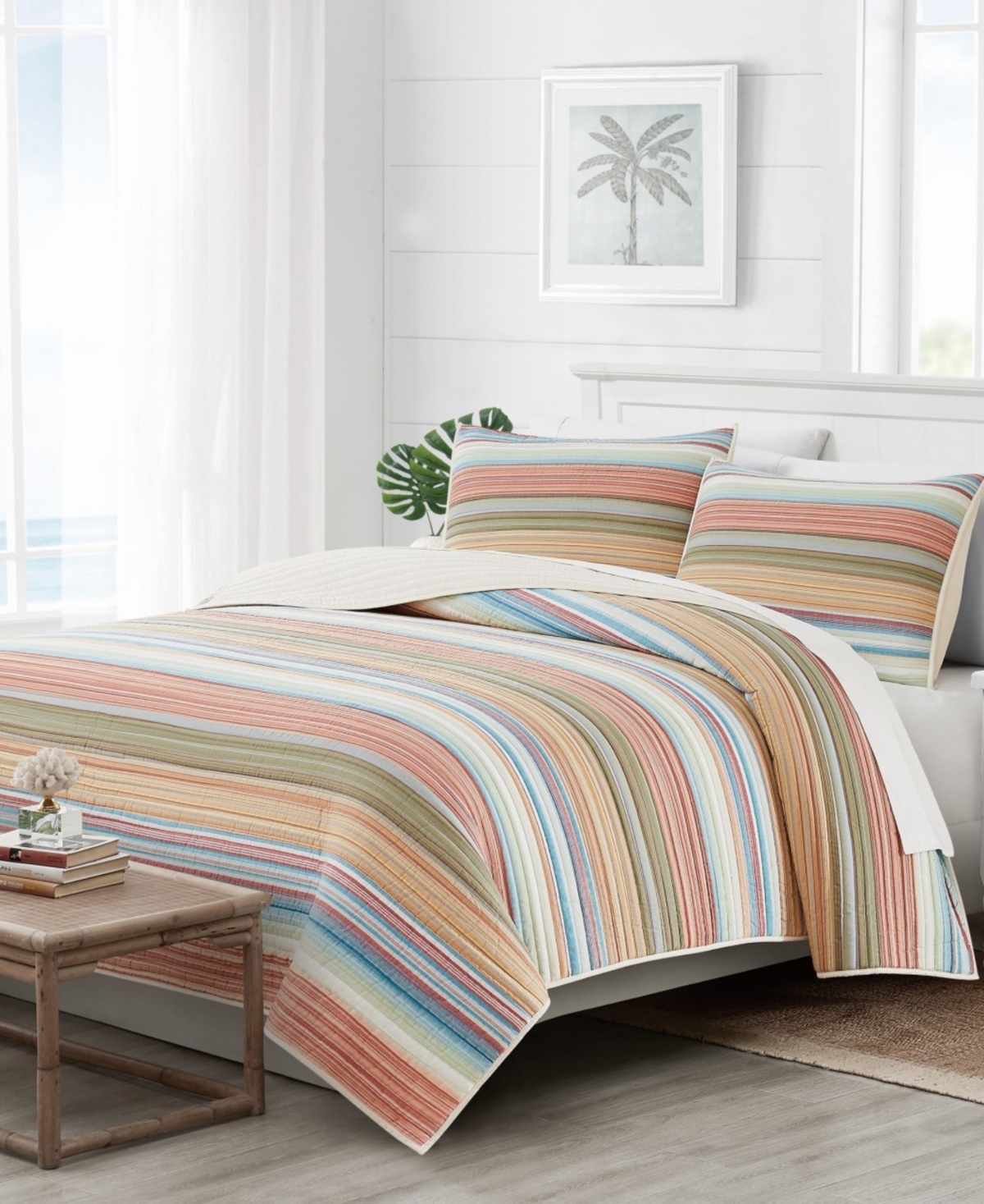 Oceanfront Resort Palm Beach Yarn Dye Stripe 2-pc. Quilt Set, Twin In Multi