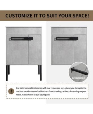 24" Bathroom Vanity, Freestanding or Floating Optional