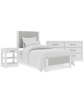 CLOSEOUT! Catriona 3pc Bedroom Set (Twin Upholstered Bed, Dresser & Open Nightstand), Created for Macy's