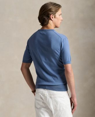 Men's Cotton Crewneck Short-Sleeve Sweater