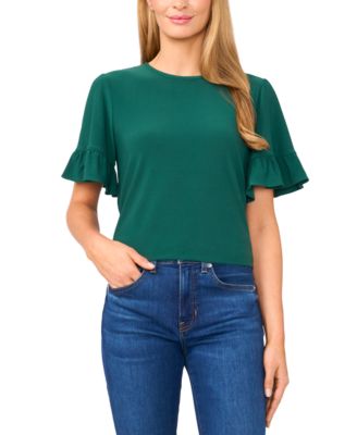CeCe - Women's Ruffled Short-Sleeve Tiered Top
