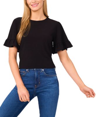Women's Ruffled Short-Sleeve Tiered Top