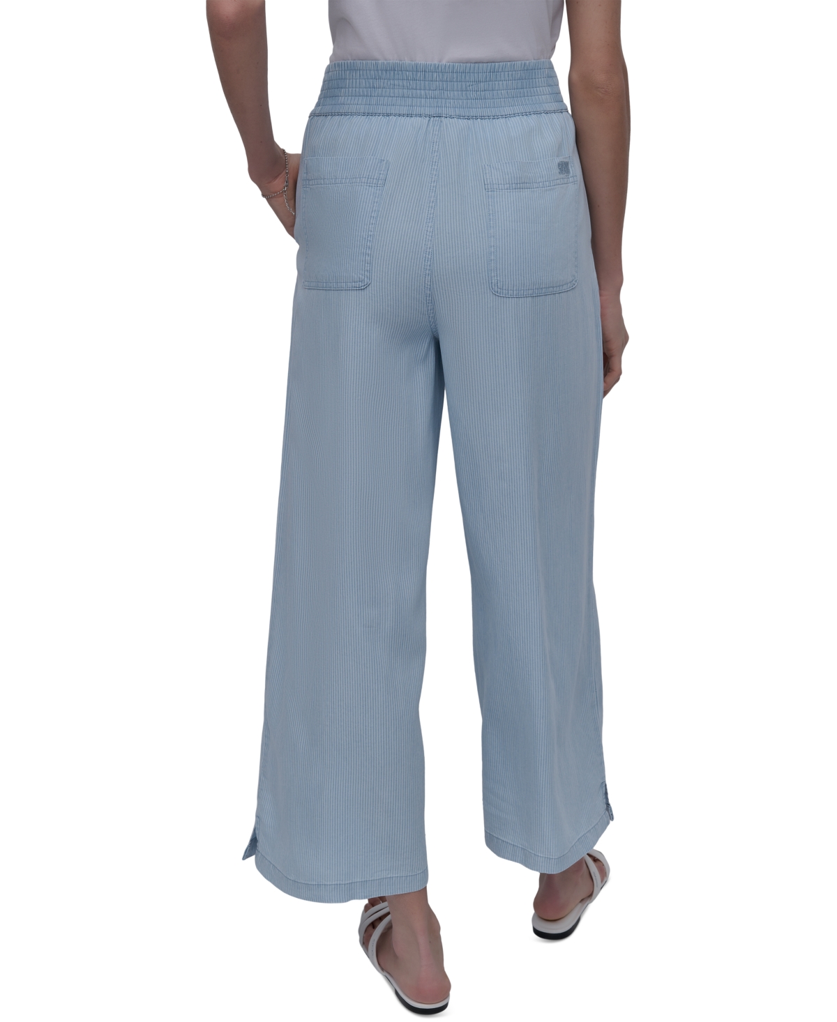 DKNY JEANS WOMEN'S PULL-ON WIDE-LEG ANKLE PANTS 