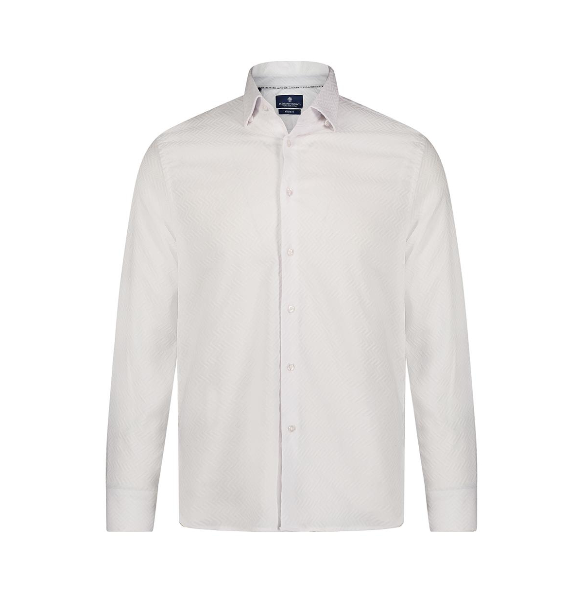 Men's White with ZigZag Print shirt - White with zigzag print shirt