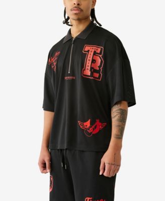 Men's Short Sleeve Oversized Mesh Polo Shirt