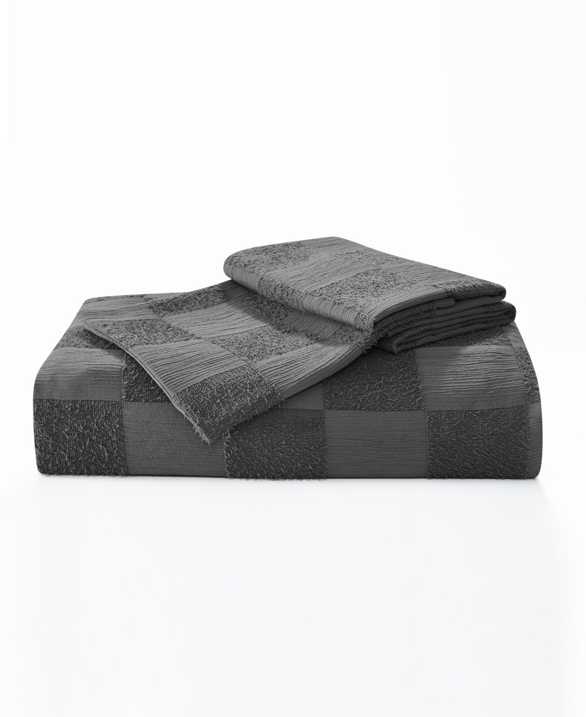Truly Soft Textured Checkered 3-pc. Duvet Cover Set, Full/queen In Gray