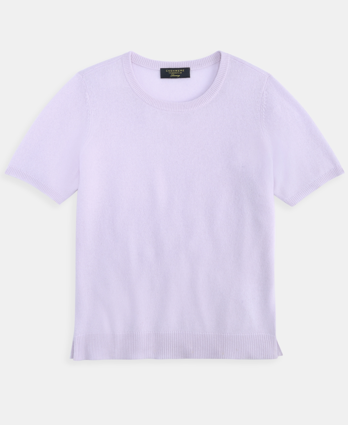 Charter Club Women's 100% Cashmere Crewneck Short-sleeve Sweater, Macy's Exclusive In Purple