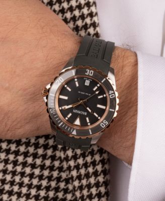 Men's Swiss Ophrys Black Rubber Strap Watch 43mm