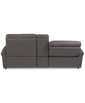 Thandler 3-Pc. Leather Chaise Sectional with 1 Storage Console, Exclusively at Macy's