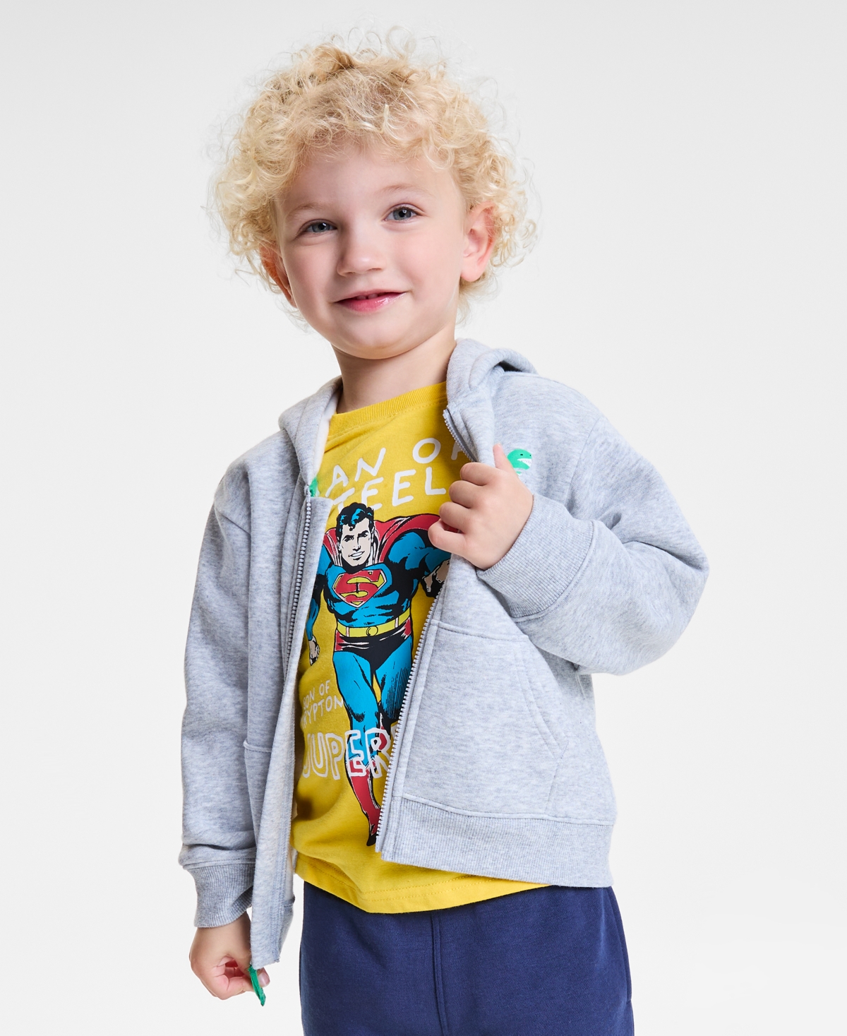Epic Threads Toddler Boys Heather Fleece Dino Zip-up Hoodie, Exclusively At Macy's