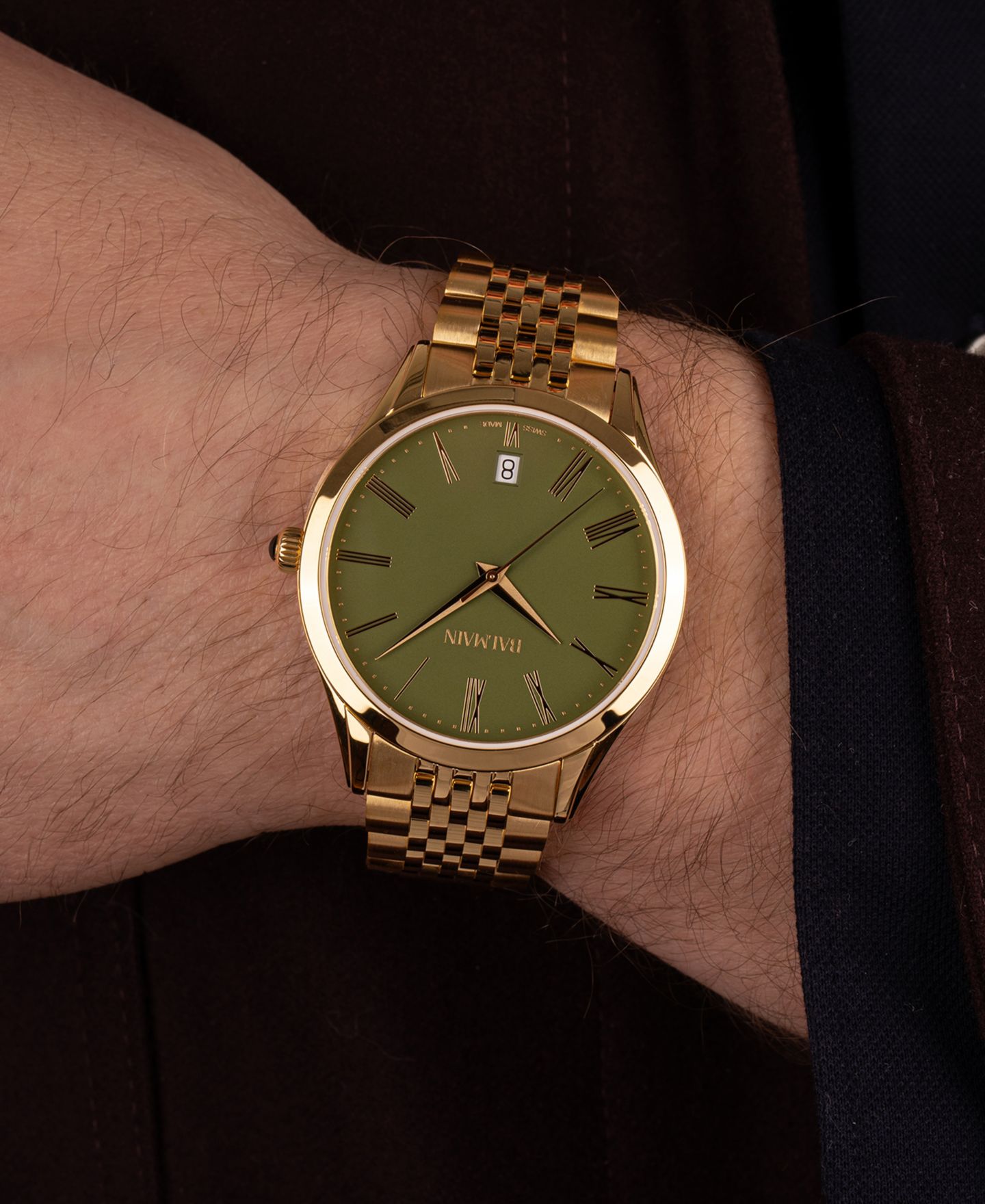 Мужские часы Balmain Swiss Classic R Gold PVD Stainless Steel Bracelet Watch 41mm — фото 6