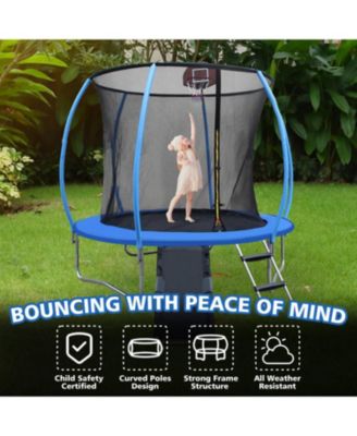 Streamdale 12' Pumpkin Trampoline with Slide and Enclosure