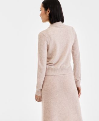 Women's 100% Cashmere Collared Shrunken Cardigan, Macy's Exclusive