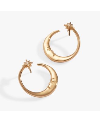 Crescent Moon Hoop Earrings