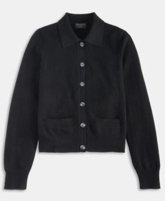 Women's 100% Cashmere Collared Shrunken Cardigan, Macy's Exclusive