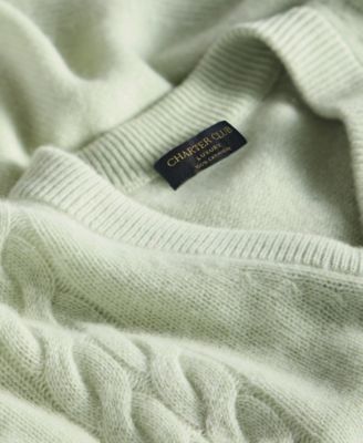 Petite Cashmere Angled Cable V-Neck Sweater, Macy's Exclusive