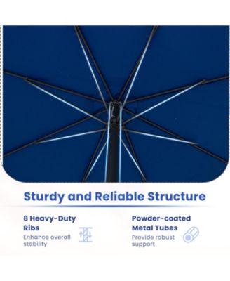 12 Feet Patio Umbrella with Crank Handle and 8 Sturdy Ribs