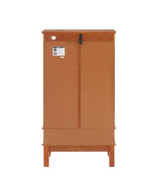 Glass Lighted Curio Cabinet with Adjustable Shelves (OAK)