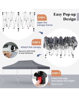 10 X 20 FT Pop up Canopy Tent Foldable Portable Outdoor Gazebo with Carry Bag
