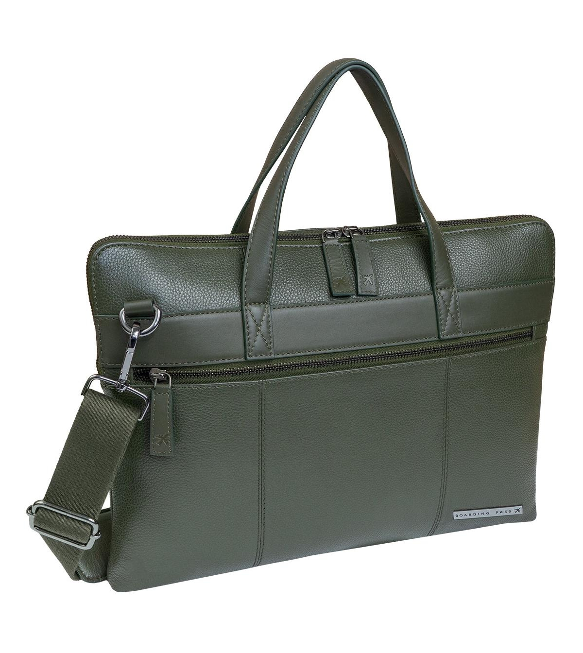 The Hey Handsome 16 in Pebble Grain Leather Briefcase - British tan