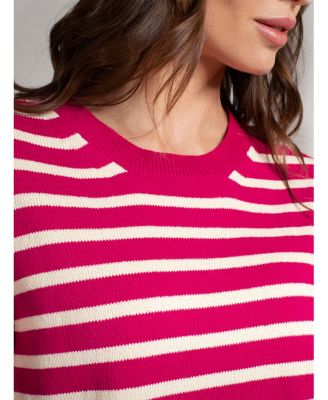 Women's Striped Knitted Crew Neck Tee