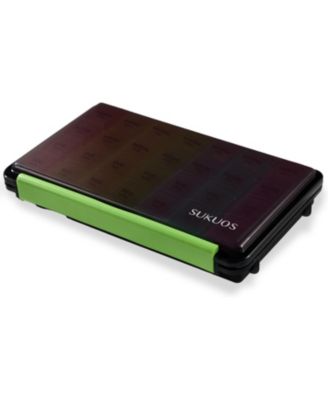 Sukuos Large Weekly Pill Organizer 7 Day (4 Times a Day) - Black