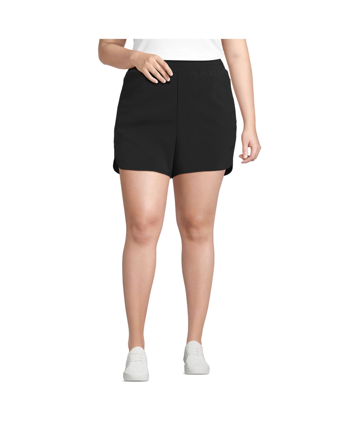 Women's Active Woven 4&#x22; Shorts with Brief - Black