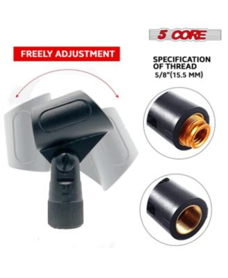 Microphone Clip Holder 2 Pieces with Screw Adapters 5/8 to 3/8 Inch