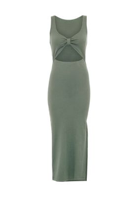 Women's Knot Detail Cut Out Dress cup sizing