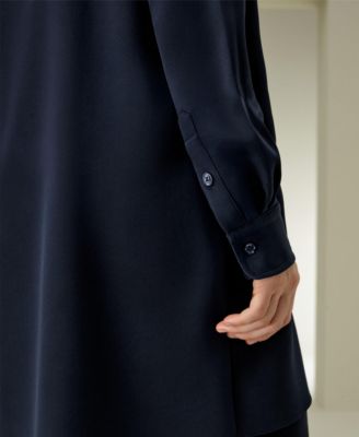 Women's Classic Longline Silk Shirt