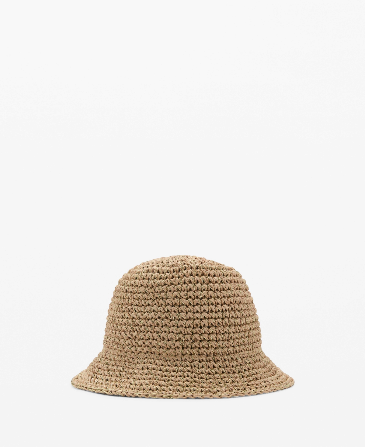Women's Lurex Straw Bucket Hat - Beige