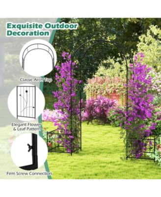 2 in 1 Garden Arbor with 2 Side Planters and 8 Ground Stakes