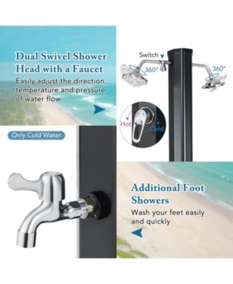 9.3 Gallon Solar Heated Outdoor Shower with Dual Shower Heads