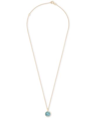 Sky Blue Topaz Bezel Circle 18" Pendant Necklace (3-3/4 ct. t.w.) in 14k Gold