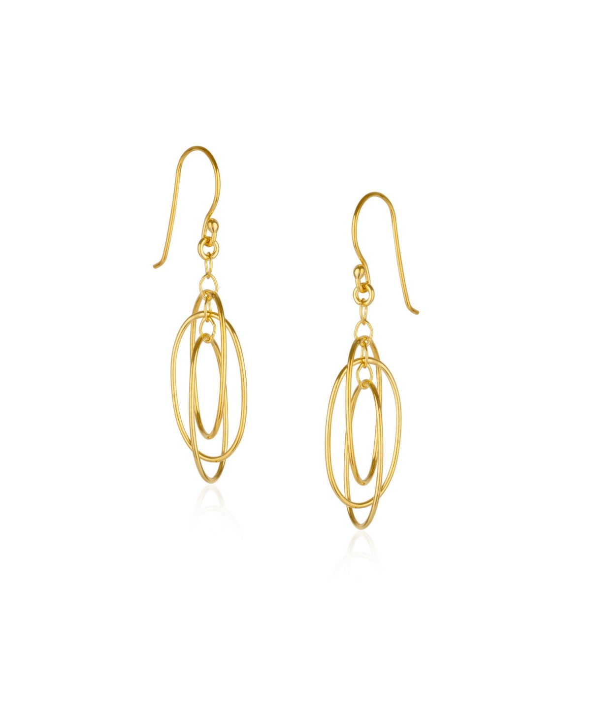 Nested Loop 3D Drop Earring in Sterling Silver - Gold
