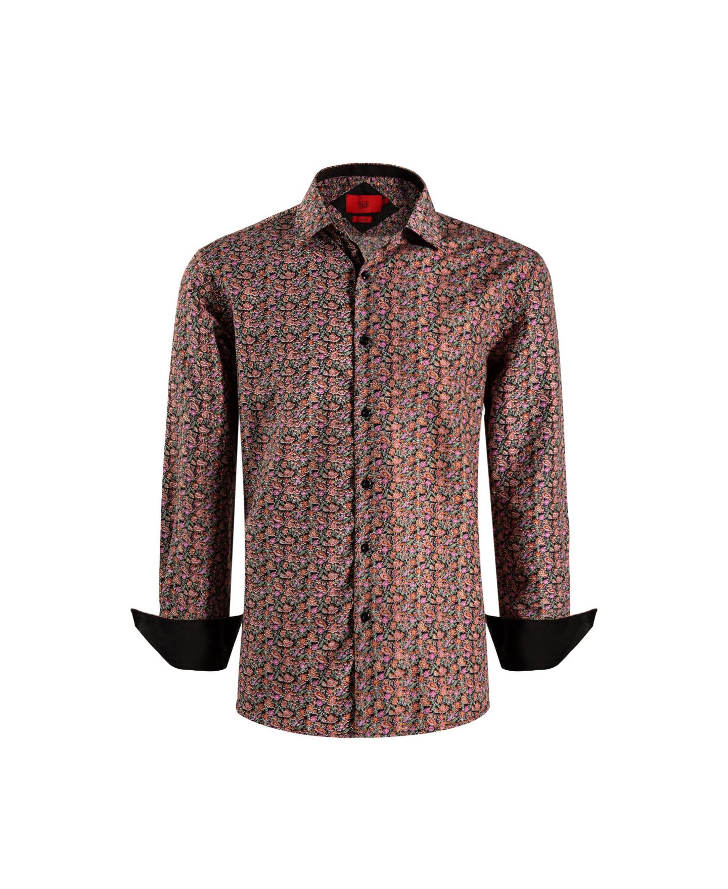 Рубашка Elie Balleh Black Slim Fit Paisley Print Shirt для мальчиков, цвет: Чёрный — фото 2