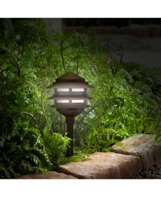 Tiered Pagoda 11" High Set of 2 LED Bulb Modern Outdoor Landscape Path Lights