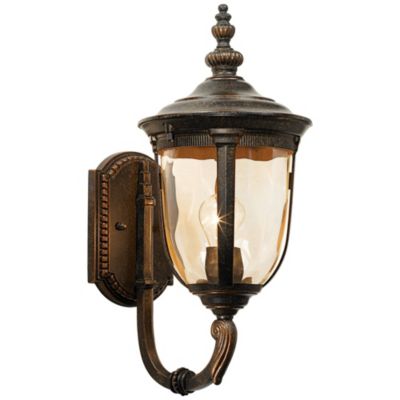 16 1/2" Set of 2 Champagne Glass for Post Exterior Bellagio Rustic Vintage Outdoor Wall Light Fixtures