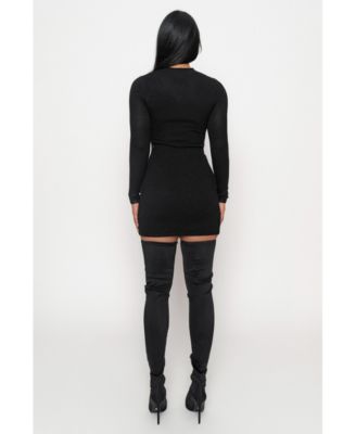 Women's Scarf Draped Mini Dress