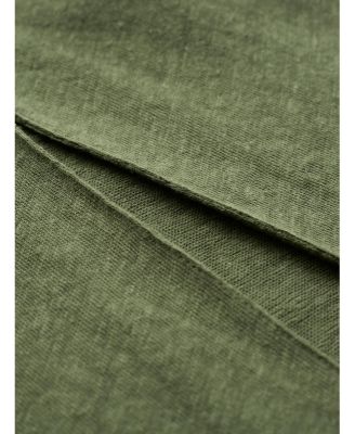 Women's Linen Blend Button Back Midi Dress